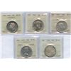 Image 1 : 1944 - 1956 Fifty Cents - ICCS Graded Lot of 5