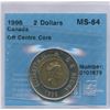 Image 1 : 1996 Canada Toonie Error - Off Centre Core