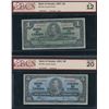 Image 1 : Bank of Canada $1 & $5, 1937 - Lot of 2