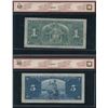 Image 2 : Bank of Canada $1 & $5, 1937 - Lot of 2