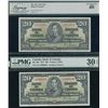 Image 1 : Bank of Canada $20, 1937 - Lot of 2 Graded Notes