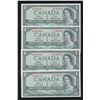 Image 1 : Bank of Canada $1, 1954 - Lot of 4 Consecutives