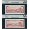 Image 2 : Bank of Canada $2, 1954 - Set Low Serial #103-104