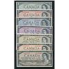 Image 1 : Bank of Canada $1 - $100, 1954 Banknote Set