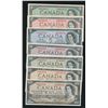 Image 1 : Bank of Canada $1 - $100, 1954 Banknote Set