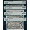 Image 1 : Bank of Canada $100, 1954 - Lot of 4 Graded Banknotes