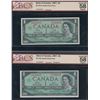 Image 2 : Bank of Canada $1, 1967 - Lot of 5 BCS Graded Notes