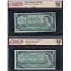 Image 3 : Bank of Canada $1, 1967 - Lot of 5 BCS Graded Notes