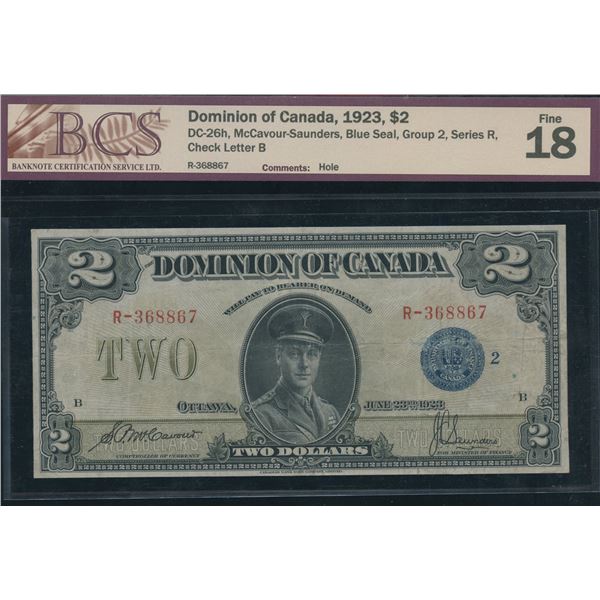 Dominion of Canada $2, 1923
