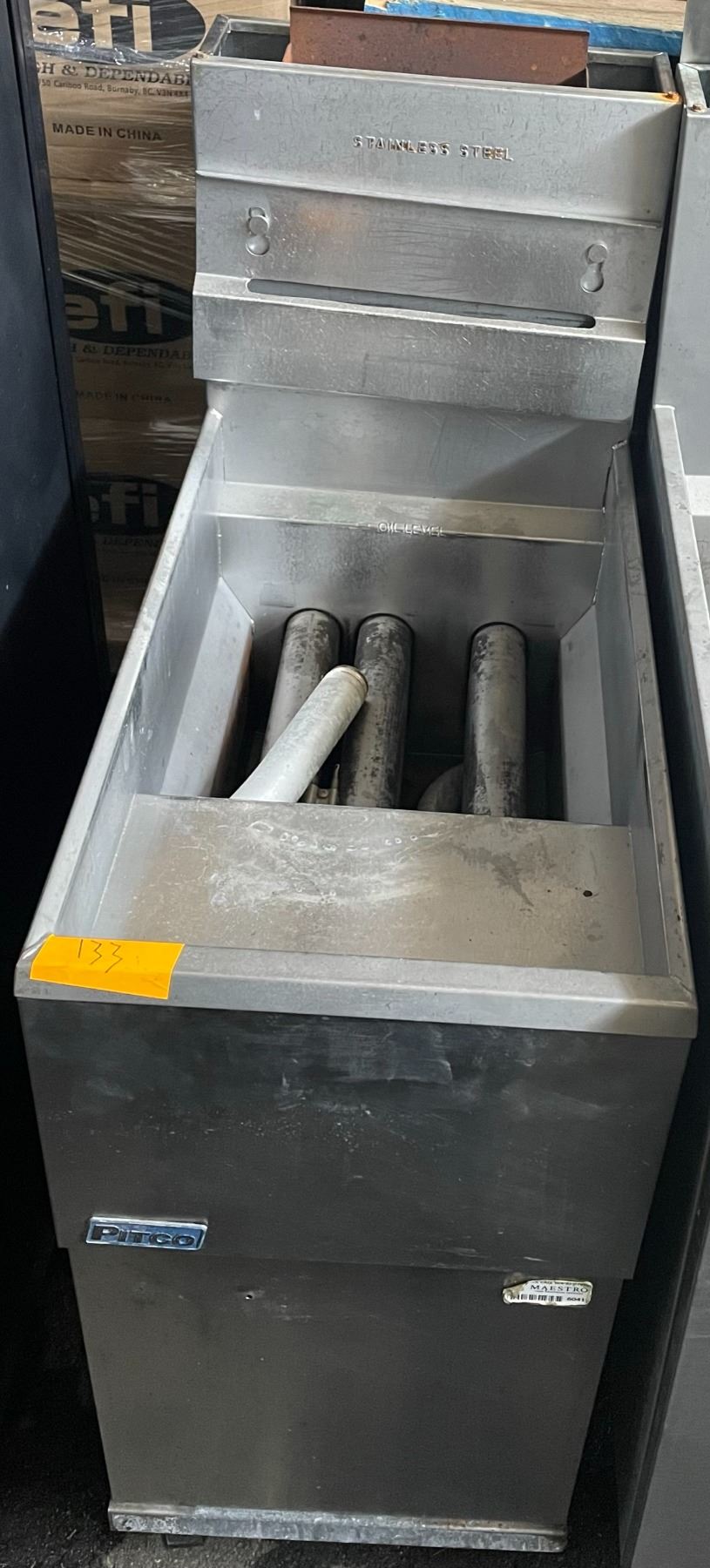 Pitco - 105K BTU Stainless Steel 40Lb Economy Tube Fired Natural Gas ...