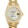 Image 1 : Rolex Ladies 18K Yellow Gold Mother Of Pearl Diamond President Wristwatch