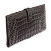 Image 3 : Hermes Black Alligator Leather Bearn Wallet