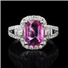 Image 2 : 2.71 ctw Pink Sapphire and 0.68 ctw Diamond Platinum Ring