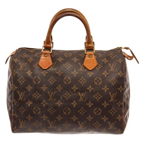 Louis Vuitton Brown Monogram Canvas Speedy 30 Satchel Bag