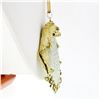 Image 2 : Vintage Large 14k Gold Carved Pierced Jade Pendant w/ Detailed Dual Cat Frame