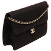 Image 2 : Chanel Black Jersey Fabric Half Flap Chain Shoulder Bag