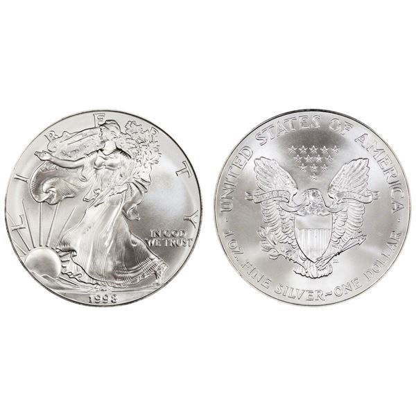 1998 American Silver Eagle .999 Fine Silver Dollar Coin