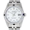 Image 1 : Rolex Mens Stainless Steel White Diamond & Sapphire 36MM Datejust Wristwatch
