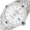 Image 2 : Rolex Mens Stainless Steel Silver Index Diamond & Sapphire 36MM Datejust Wristwa