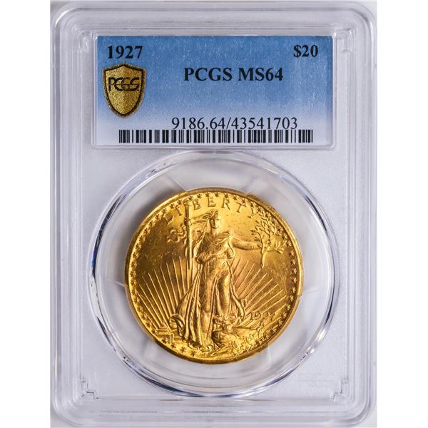 1927 $20 St. Gaudens Double Eagle Gold Coin PCGS MS64