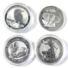 Image 1 : 4x 2021 1oz Fine Silver Coins - Australia Kookaburra, African Elephant, GB Valiant & GB Britannia. 4