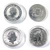 Image 2 : 4x 2021 1oz Fine Silver Coins - Australia Kookaburra, African Elephant, GB Valiant & GB Britannia. 4