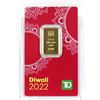 Image 1 : 2022 Diwali 1/4oz TD Bank .9999 Fine Gold Bar in Hard Plastic Certificate (Tax Exempt)