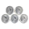 Image 1 : 5x 2017 Australia 1oz .9999 Fine Silver Kangaroos in Perth Mint Plastic Tube (Tax Exempt)
