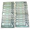 Image 1 : Estate lot of 25x 1954 Modified $1 Banknotes in EF-AU+ Condition almost all different prefixes!