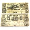 Image 1 : Agricultural Bank 20-10-06 1834 $2 Fine (dam'g) & 20-12-02-06 1835 $2 Fine (holes). 2pcs.