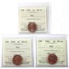 Image 1 : 1-cent 1995, 2000, & 2004 ICCS MS65 Red. 3pcs.