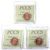 Image 2 : 1-cent 1978, 1978 Double 8, & 1978 Die Crack PCCS (Professional Coin Certification System) MS65. 3pc
