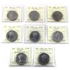 Image 1 : 1968-1976 Canada Nickel $1 ICCS Certified PL64 to PL66. 8pcs