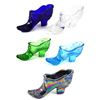 Image 1 : Lot of 5x Mosser Glass Company Glass Slippers with Bows and Decoration, All Different Colours. 5pcs