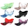 Image 1 : Lot of 6x Fenton Glass Slippers All Rosebud Design with One Cat Head, All Different Colours. 6pcs