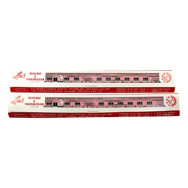 Pair of Vintage Lou's Bearings & Transmission Limited Extra Long Matchbooks. 2pcs