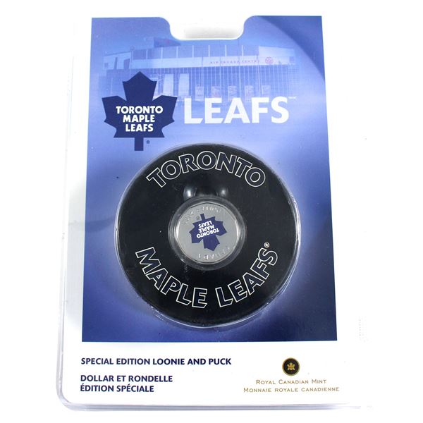 2008 Canada $1 Toronto Maple Leafs NHL Coloured Coin & Puck Set