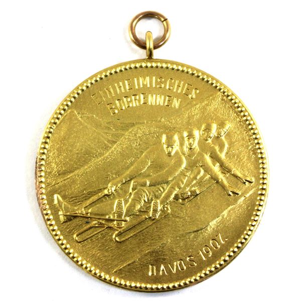 1907 Davos, Switzerland Native Bobsleigh Race Gold Medal