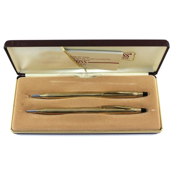 Cross Gold Filled Cased Pen & Pencil Set