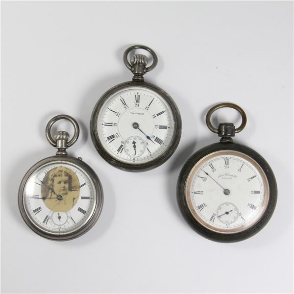 Three (3) Waltham, 18S 1883 Model Pocket Watches