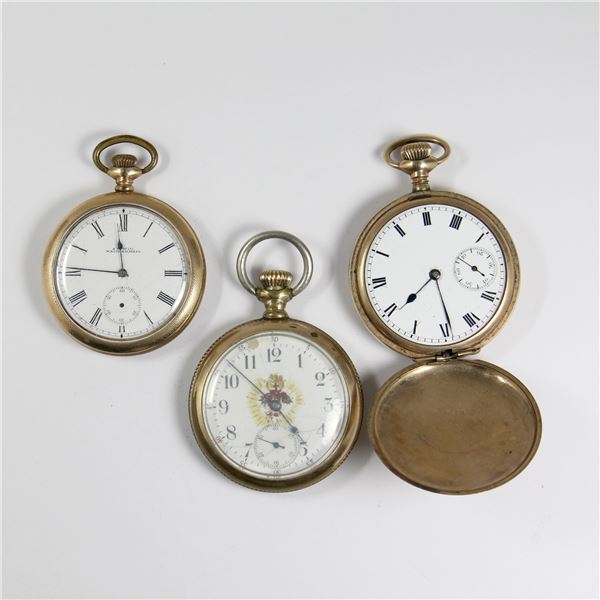 Three (3) Waltham, 14S & 16S Pocket Watches