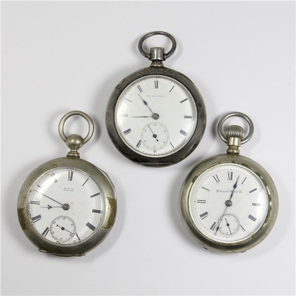 Three (3) 18S Early American Keywind Pocket Watches