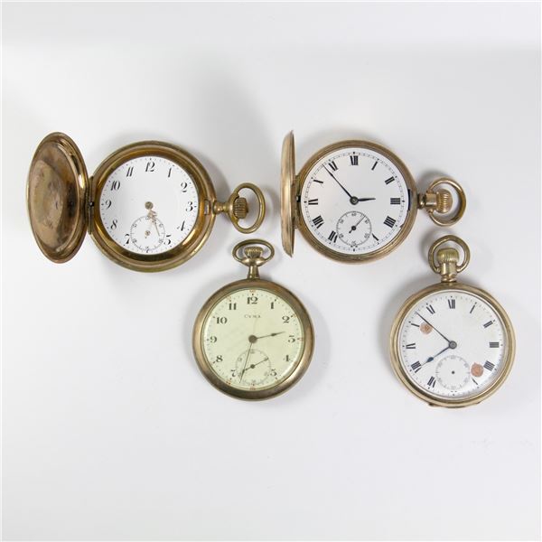 Four (4) 16S Swiss Pocket Watches