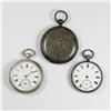 Image 1 : Three (3) English Sterling Keywind Pocket Watches