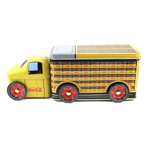 Coca-Cola 2000 Tin Yellow Delivery Truck with Moving Wheels and Small & Large Compartments