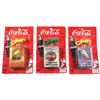 Image 1 : Lot of 3x Vintage 1999 Coca-Cola Mini Playing Cards on Keychain