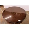 Image 2 : *Round Coffee Table w/ Glass Top and Decorative Base (42" Diameter)