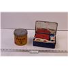 Image 1 : Vintage Tin Johnson & Johnson Auto First Aid Kit w/ Contents + Vogue Tobacco Tin