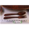 Image 5 : 7-Piece Wooden Salad Bowl Set