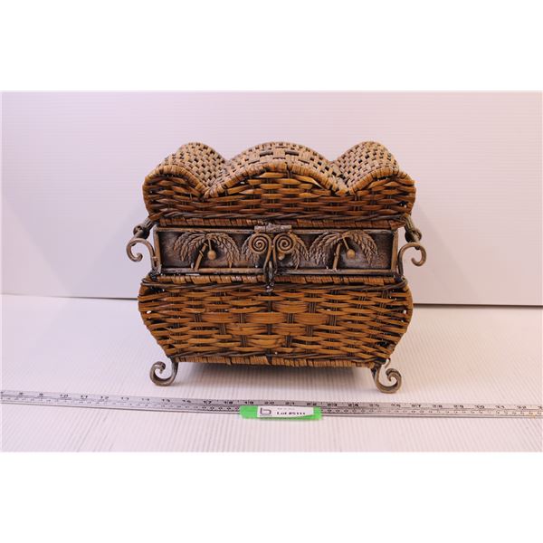 Decorative Wicker Box w/ Metal Frame